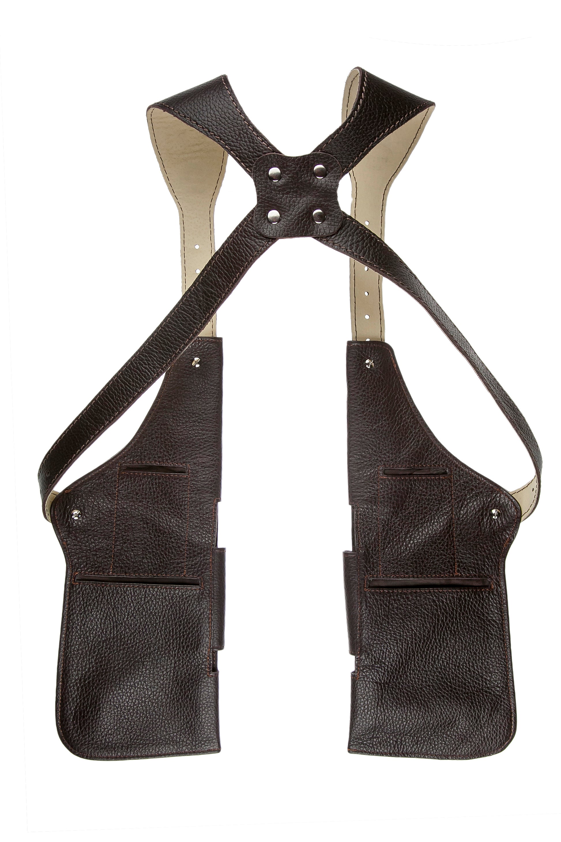 Leather Holster Shoulder Bag with 10 Pockets