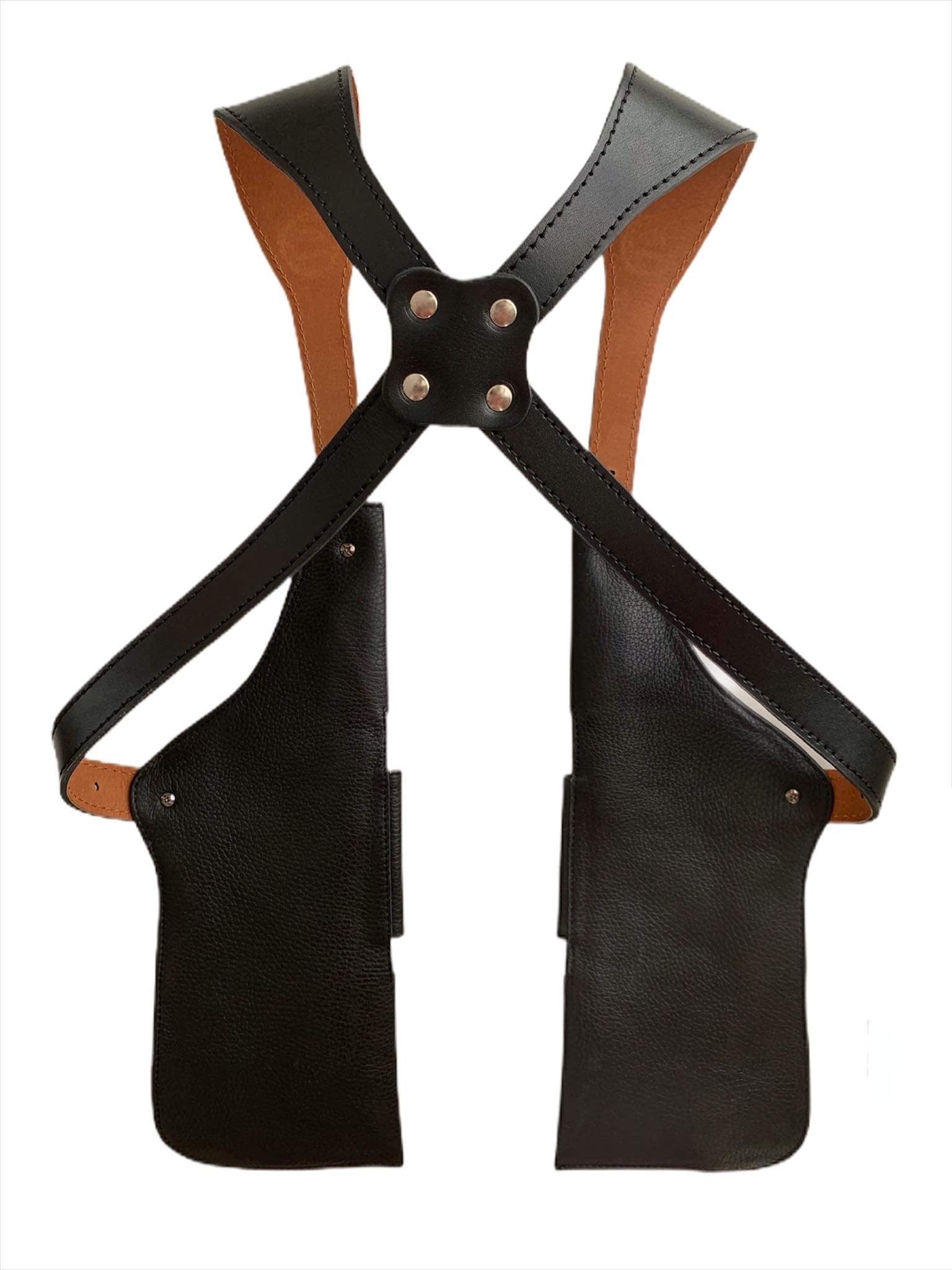 Leather Holster Shoulder Bag with 2 Hidden Pockets