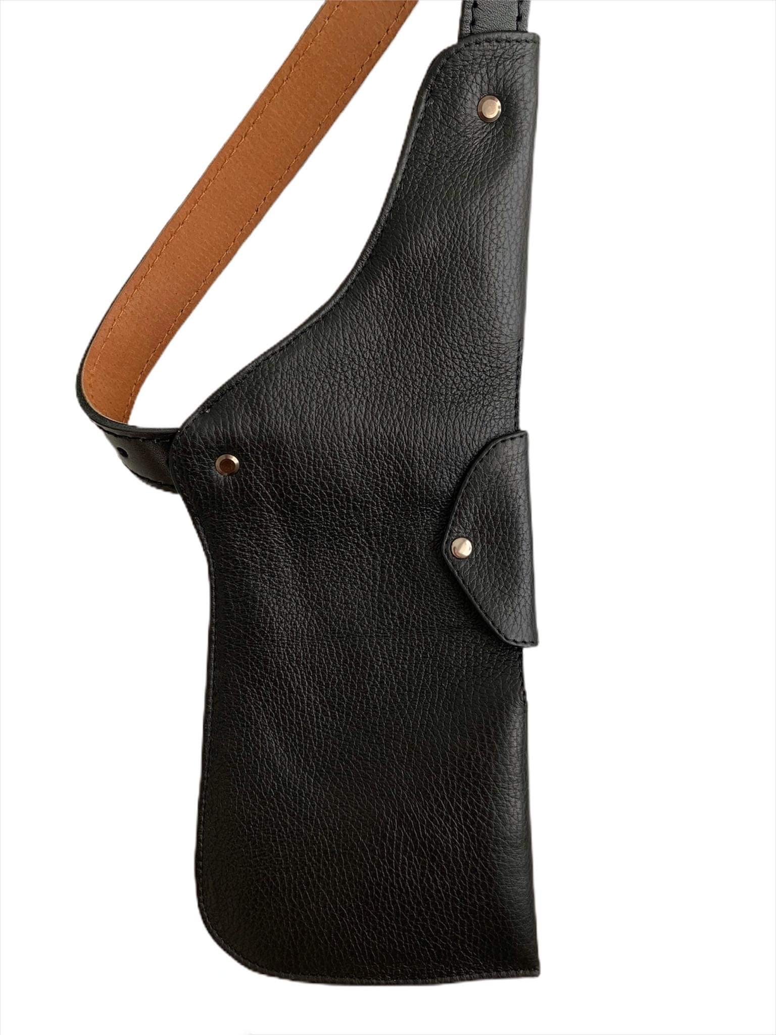 Leather Holster Shoulder Bag with 2 Hidden Pockets