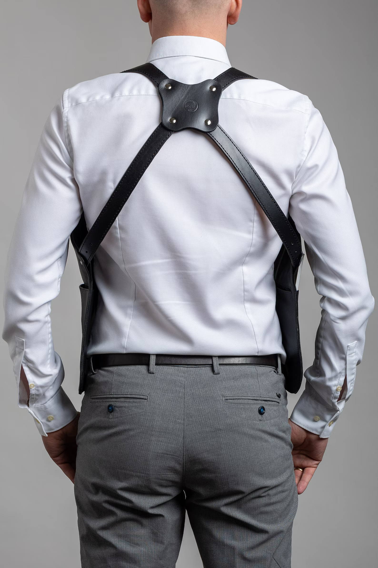 Leather Holster Shoulder Bag with 2 Hidden Pockets