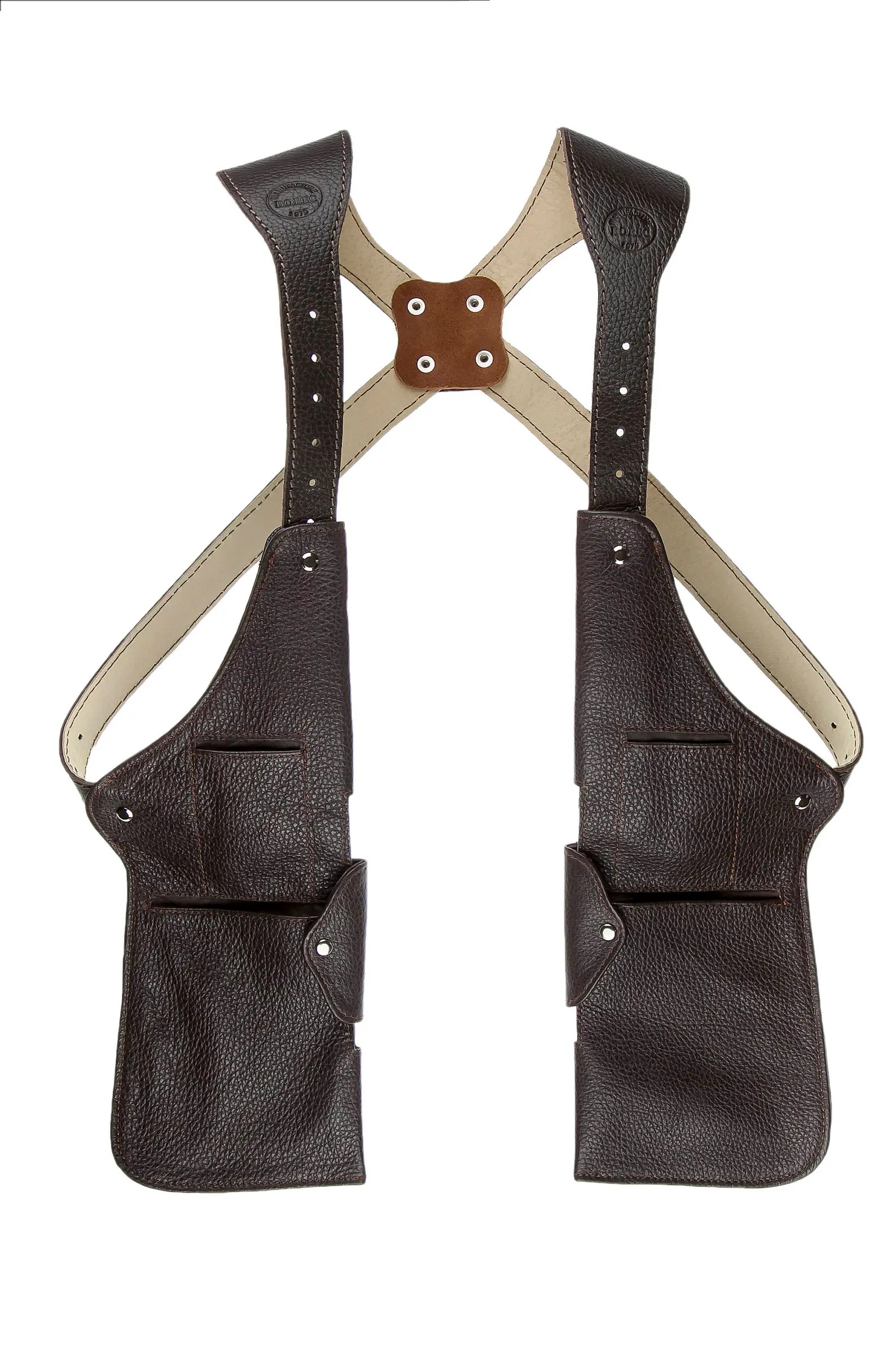 Leather Holster Shoulder Bag with 10 Pockets