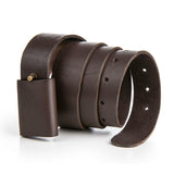 Leather X Hidden Lock Belt (Dark Brown/Black)