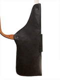 Leather Holster Shoulder Bag Hidden Pockets Classic Black