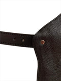 Leather Holster Shoulder Bag Closed Top Pockets Classic Black